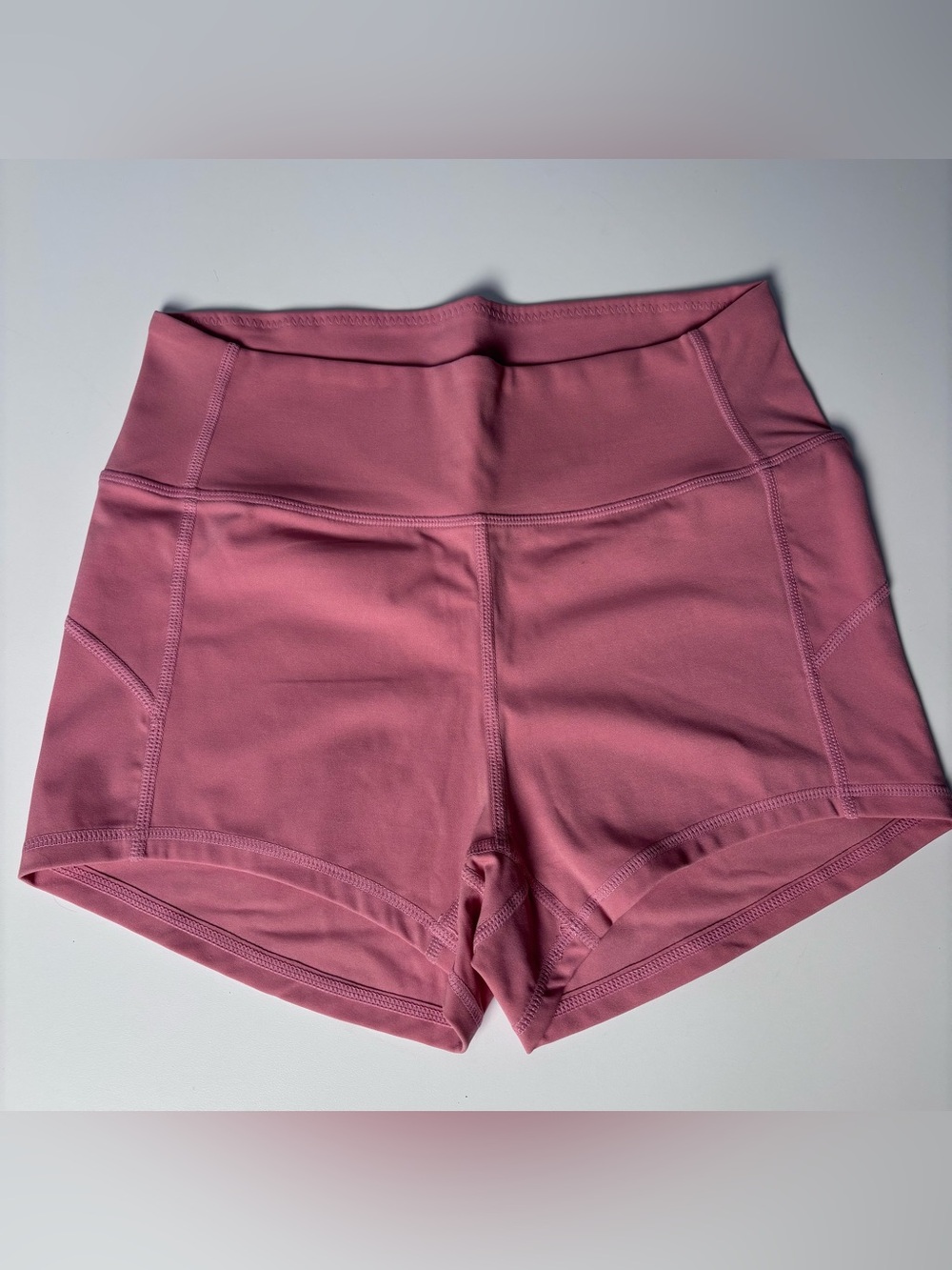 High-Rise Mauve Pink Bike Shorts for Women